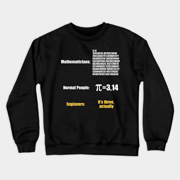 Mathematician Engineer Pi Crewneck Sweatshirt by funkyteesfunny